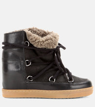 Isabel Marant Nowles shearling-trimmed leather ankle boots