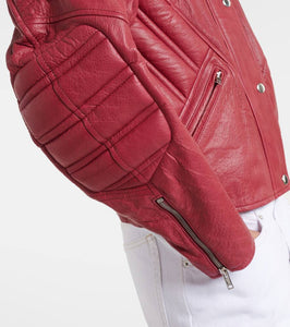 Isabel Marant Padded paneled leather biker jacket