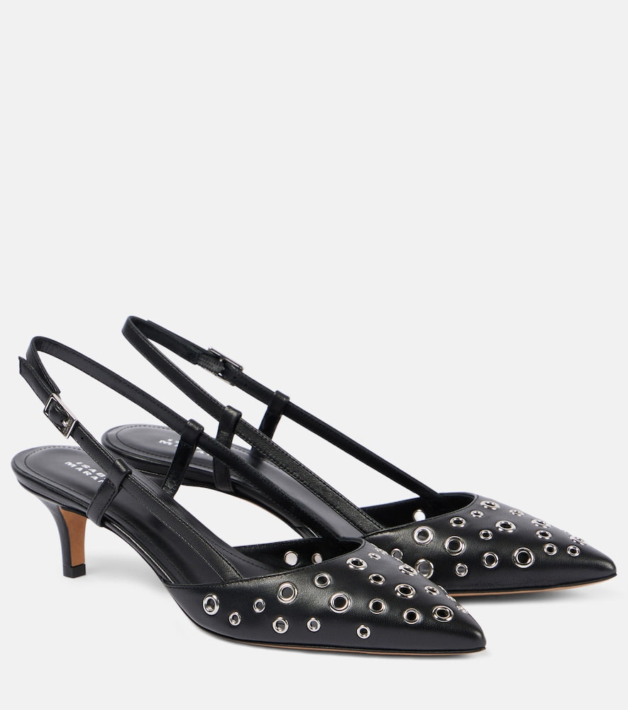 Isabel Marant Pilia leather slingback pumps - Isabel Marant Pilia 皮革露跟高跟鞋