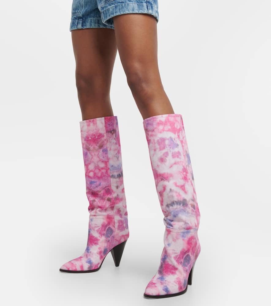 Isabel Marant Ririo printed leather knee-high boots