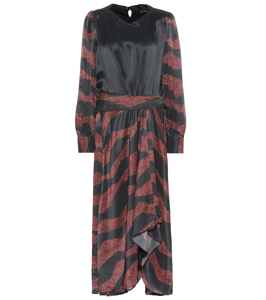 Isabel Marant Romina printed silk-blend midi dress. Isabel Marant Romina 印花真丝混纺中长连衣裙