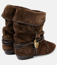 Isabel Marant Sellen embroidered suede ankle boots