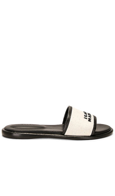 Isabel Marant Vikee Slide in Black & White - Isabel Marant Vikee Slide en noir et blanc - Isabel Marant Vikee 黑白拖鞋 - Isabel Marant Vikee Slide in Schwarz und Weiß - Isabel Marant Vikee 슬라이드 블랙 & 화이트 색상 - Ciabatte Vikee di Isabel Marant in bianco e nero
