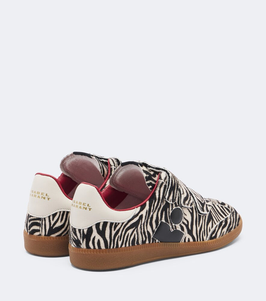 Isabel Marant Beth zebra-print calf hair sneakers in Multicoloured - Low-Top Sneakers