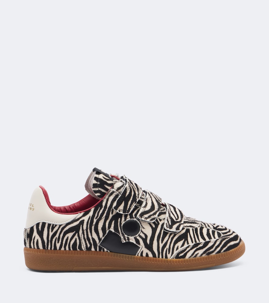 Isabel Marant Beth zebra-print calf hair sneakers in Multicoloured - Low-Top Sneakers