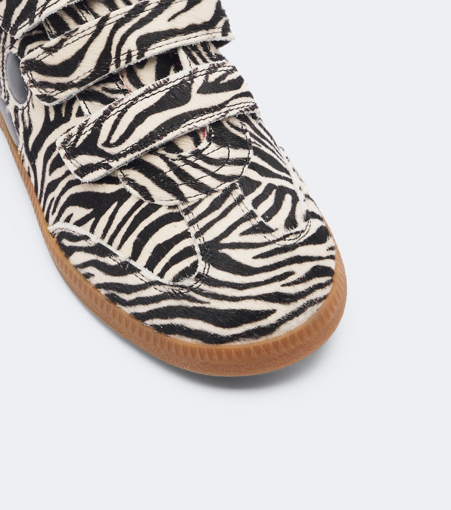 Isabel Marant Beth zebra-print calf hair sneakers in Multicoloured - Low-Top Sneakers