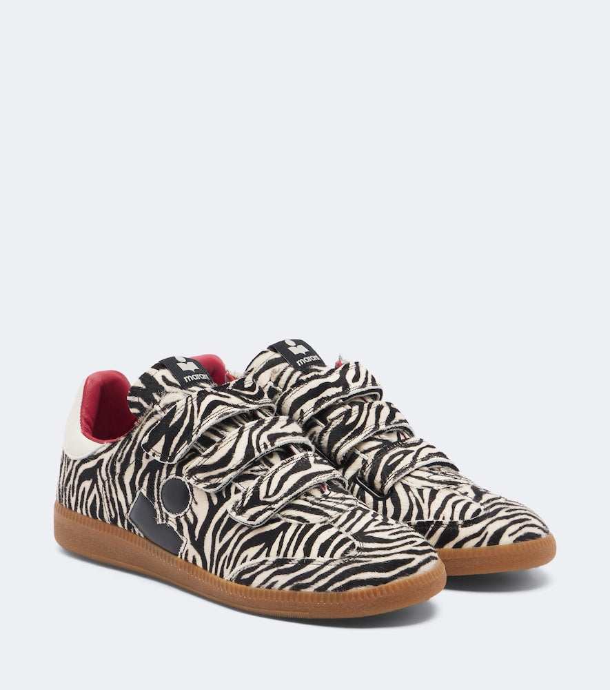 Isabel Marant Beth zebra-print calf hair sneakers in Multicoloured - Low-Top Sneakers