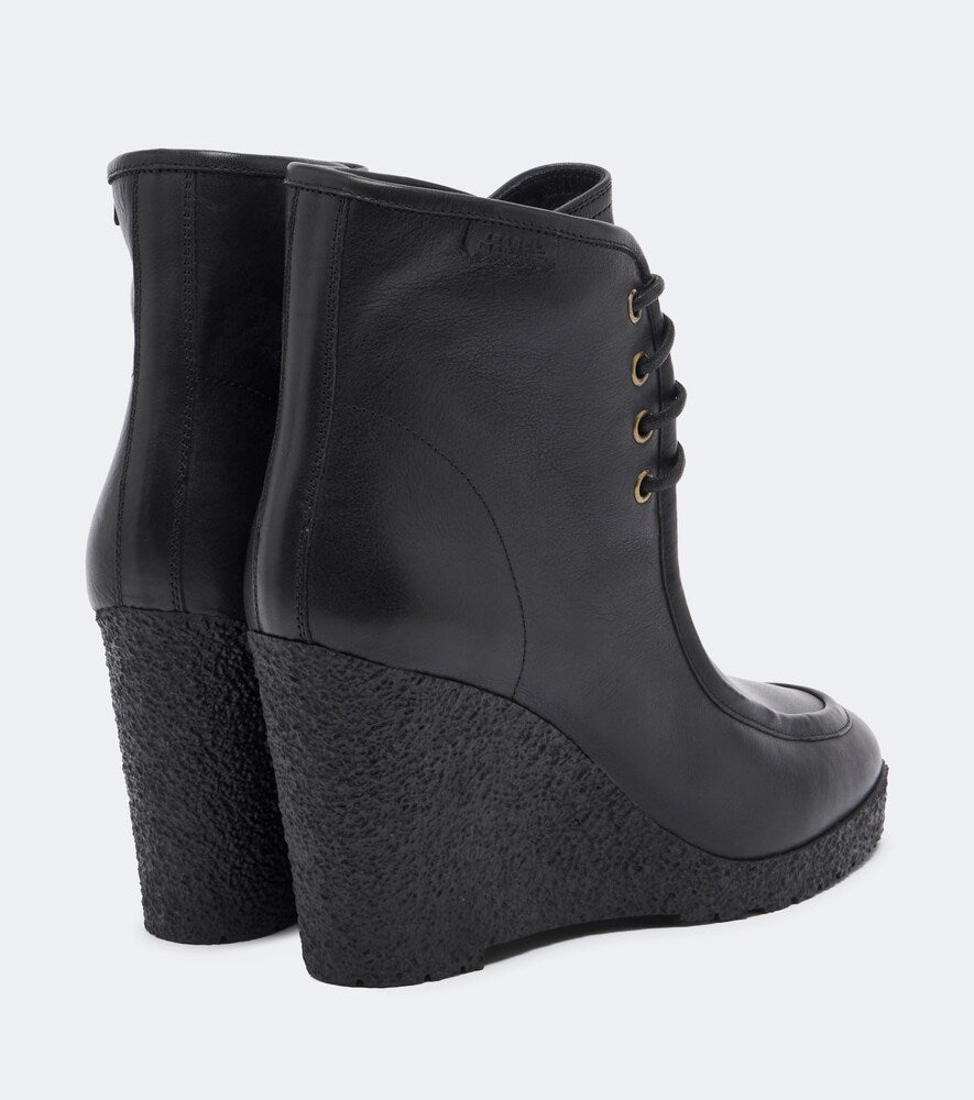 Black Isabel Marant Cylia leather wedge ankle boots - High Heels