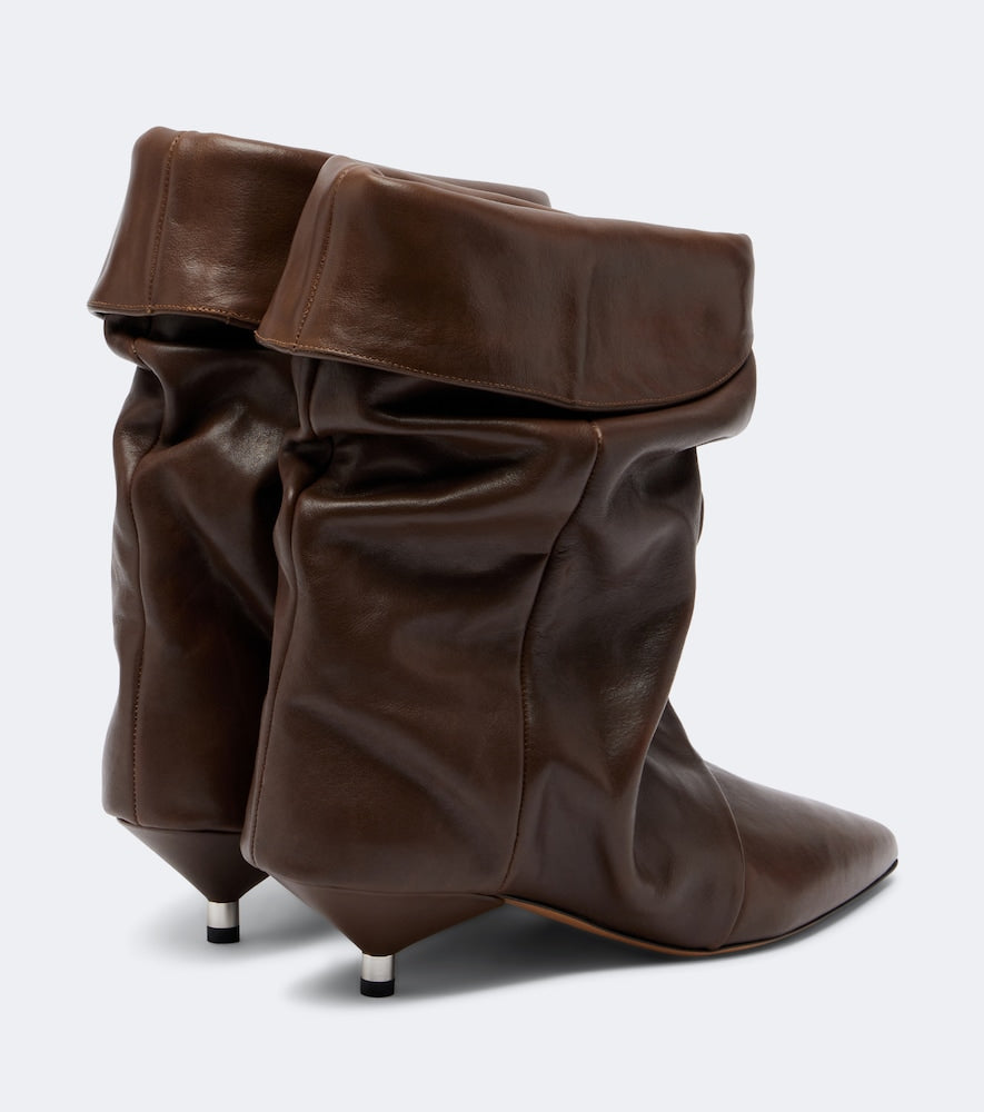 Isabel Marant Edrik leather ankle boots (Brown) - Mid Heel Boots