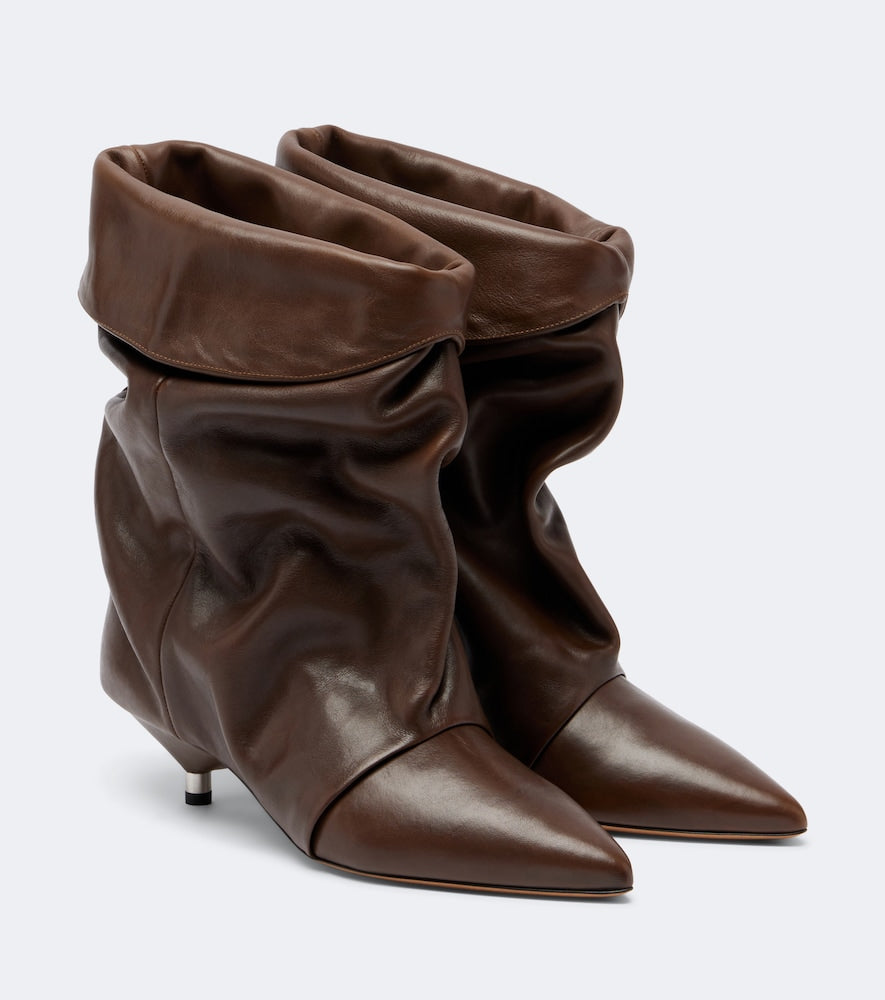 Isabel Marant Edrik leather ankle boots (Brown) - Mid Heel Boots