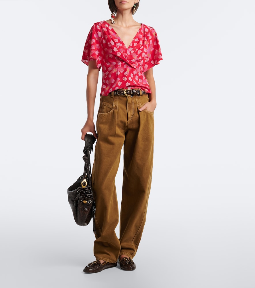 Brown Isabel Marant Faxel snake-effect studded leather loafers - Loafers