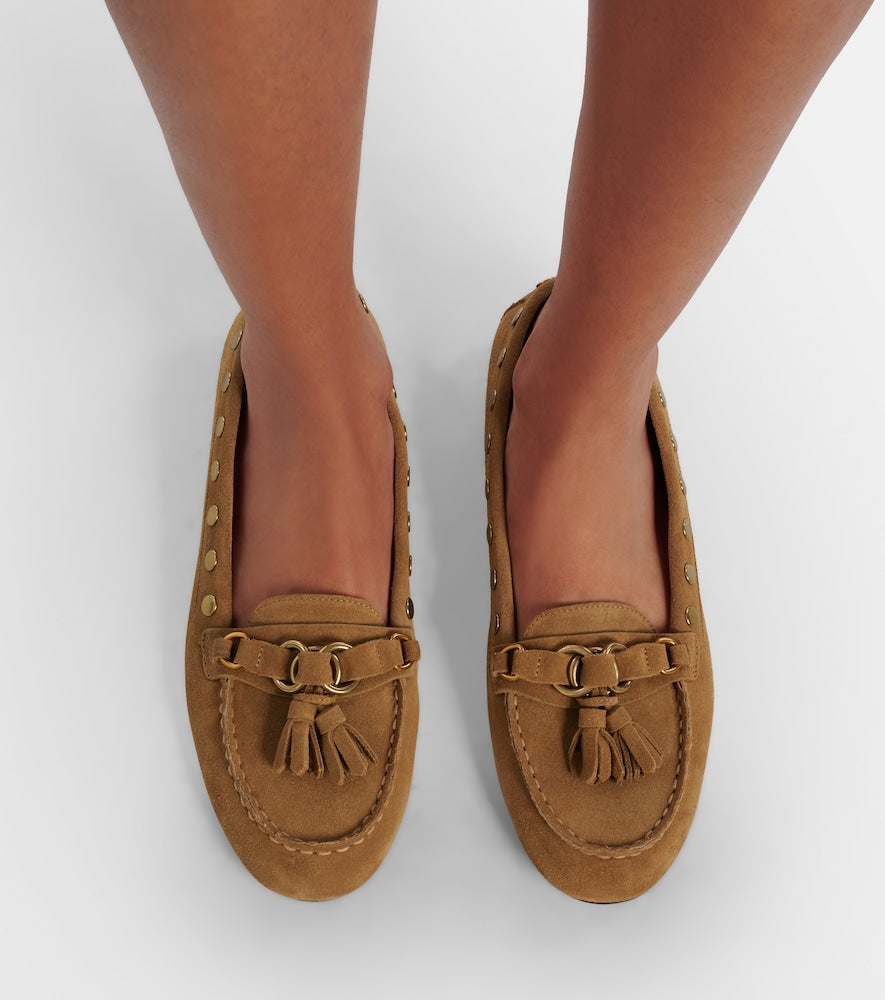 Isabel Marant Faxel studded suede loafers (Beige) - Loafers