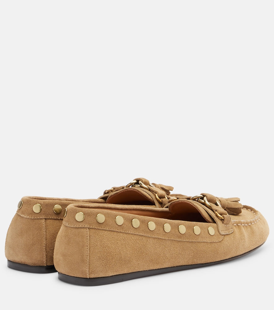 Isabel Marant Faxel studded suede loafers (Beige) - Loafers