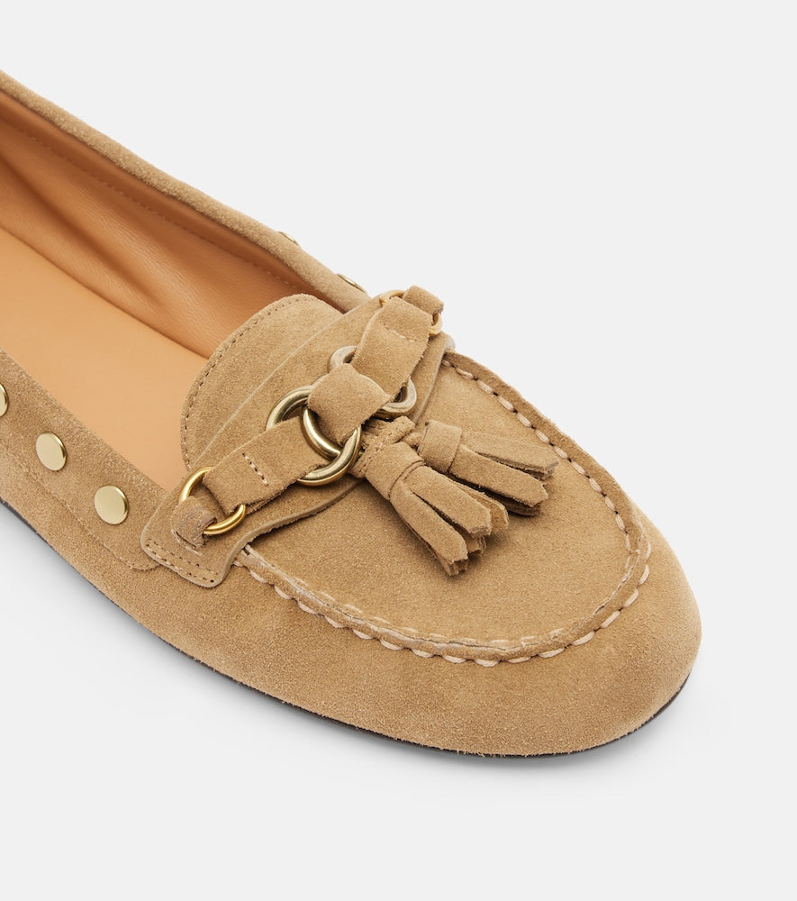 Isabel Marant Faxel studded suede loafers (Beige) - Loafers