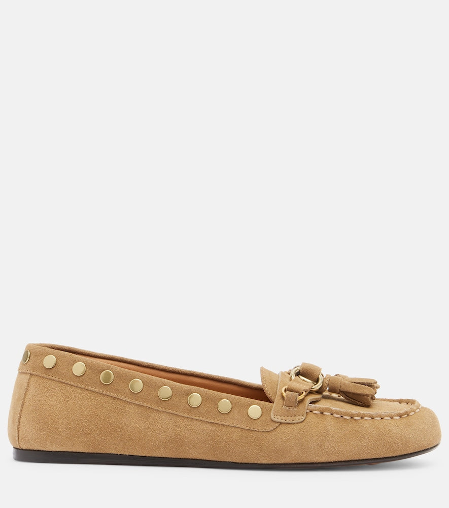 Isabel Marant Faxel studded suede loafers (Beige) - Loafers