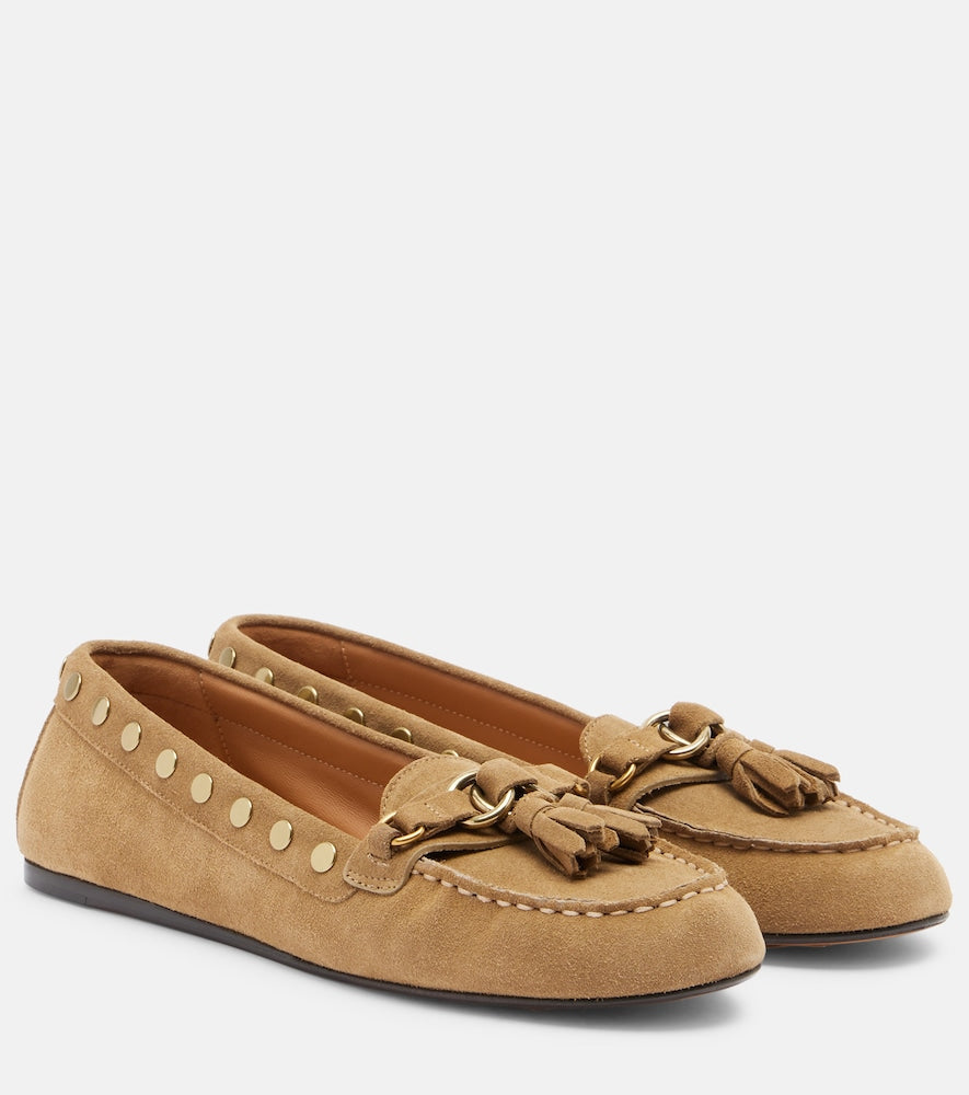 Isabel Marant Faxel studded suede loafers (Beige) - Loafers