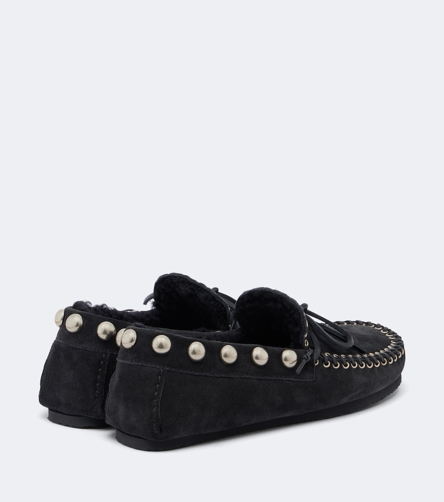 Isabel Marant Fitza shearling-lined suede loafers in Black - Loafers