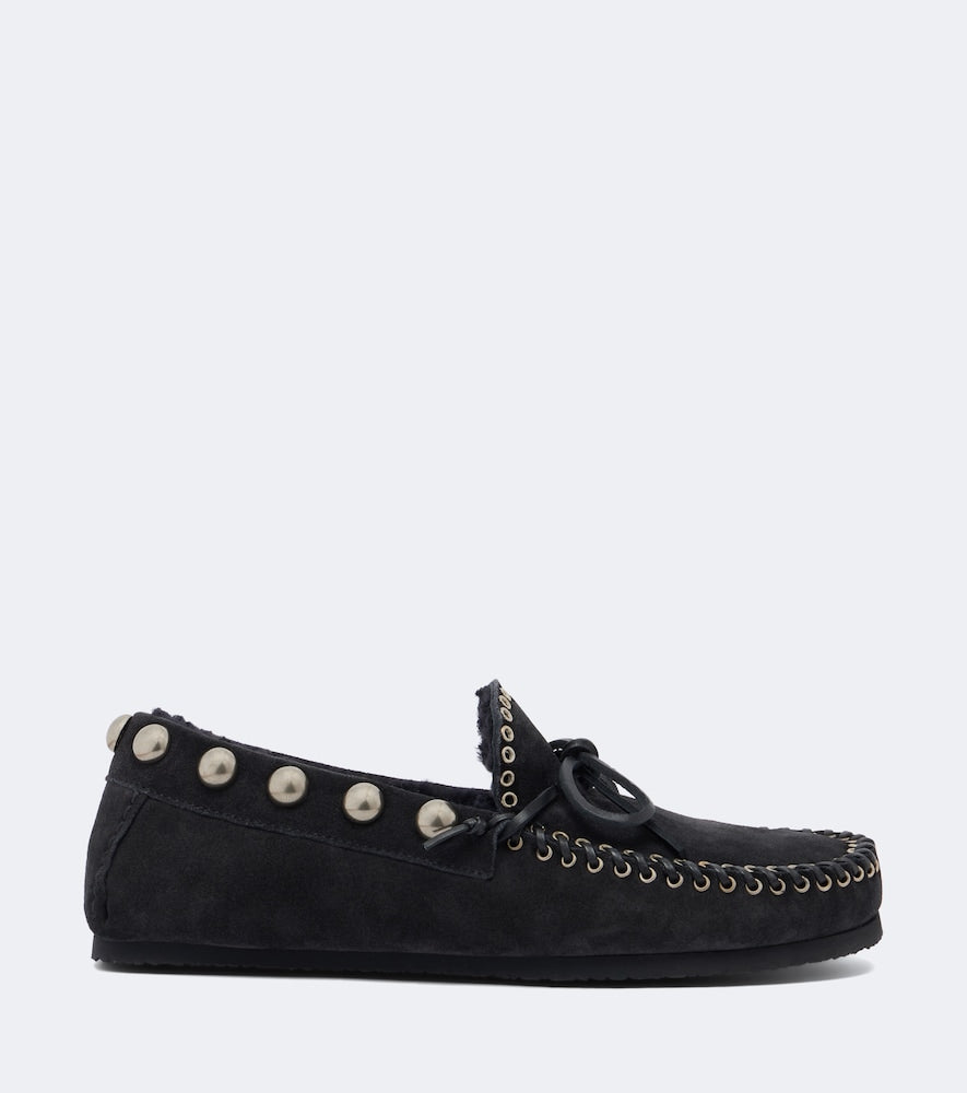 Isabel Marant Fitza shearling-lined suede loafers in Black - Loafers