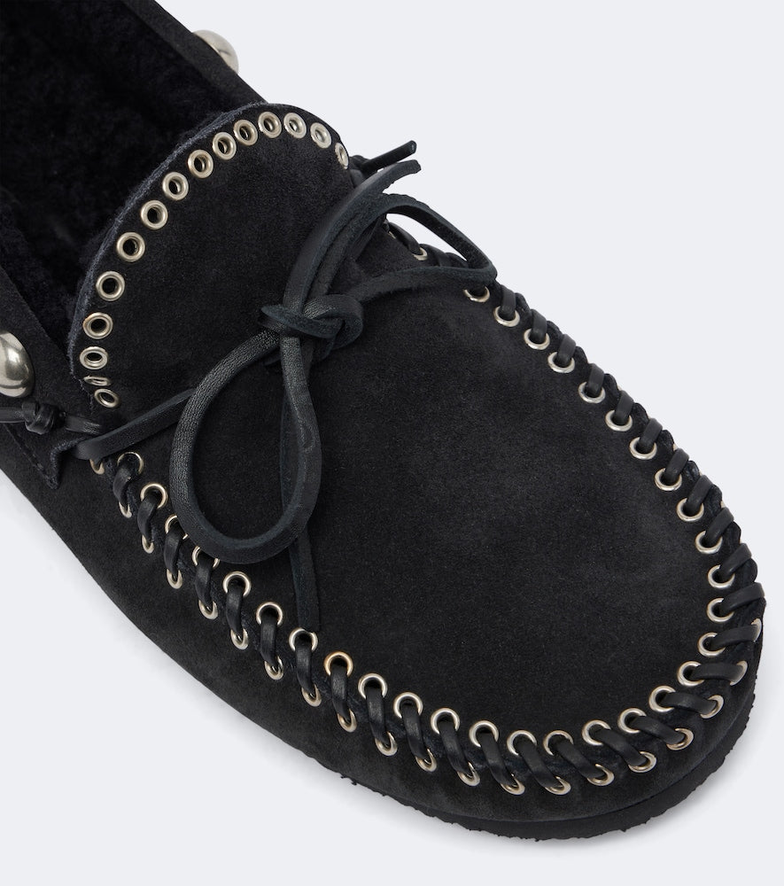Isabel Marant Fitza shearling-lined suede loafers in Black - Loafers