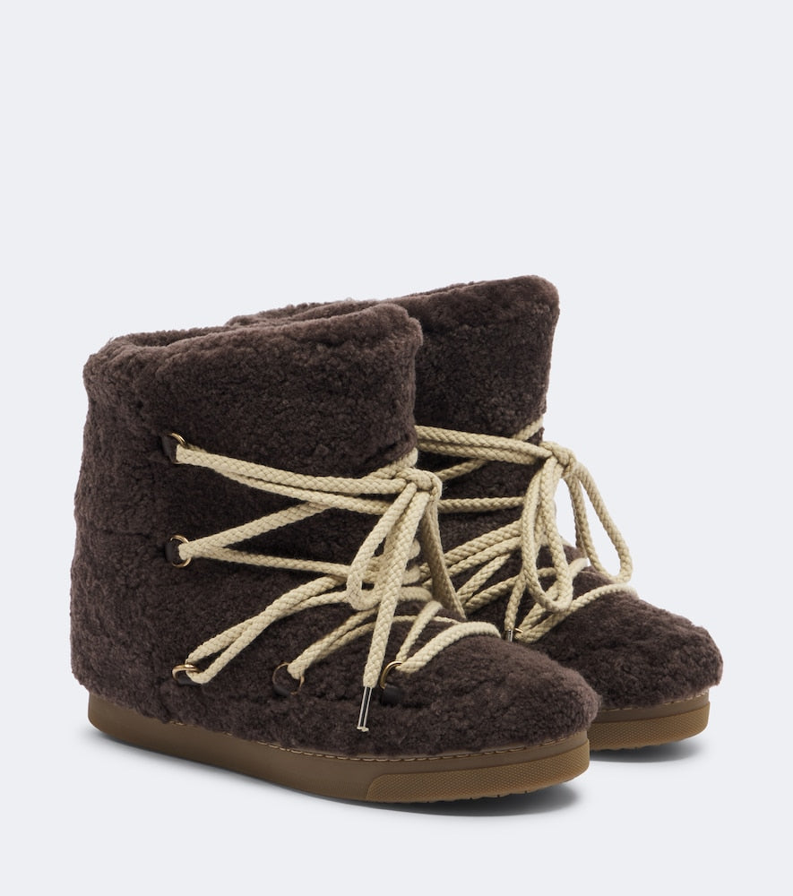 Isabel Marant Nowles shearling snow boots (Brown) - Flat Boots