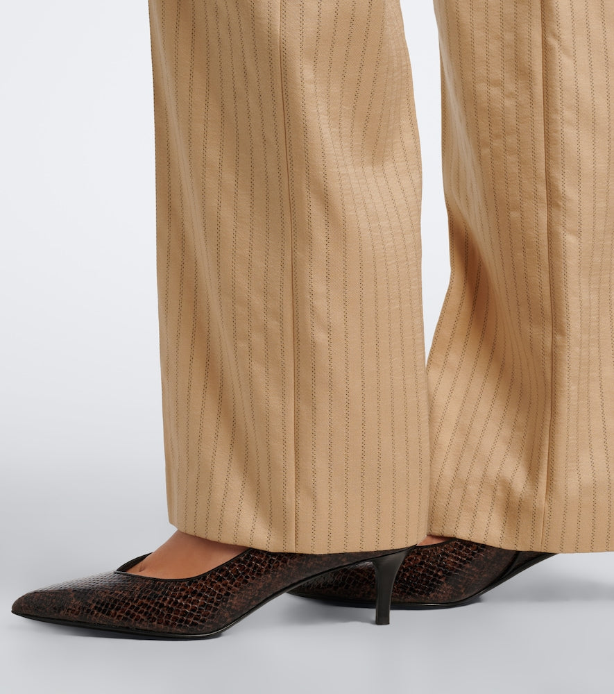 Brown Isabel Marant Pamely snake-effect leather pumps - Mid Heel Pumps