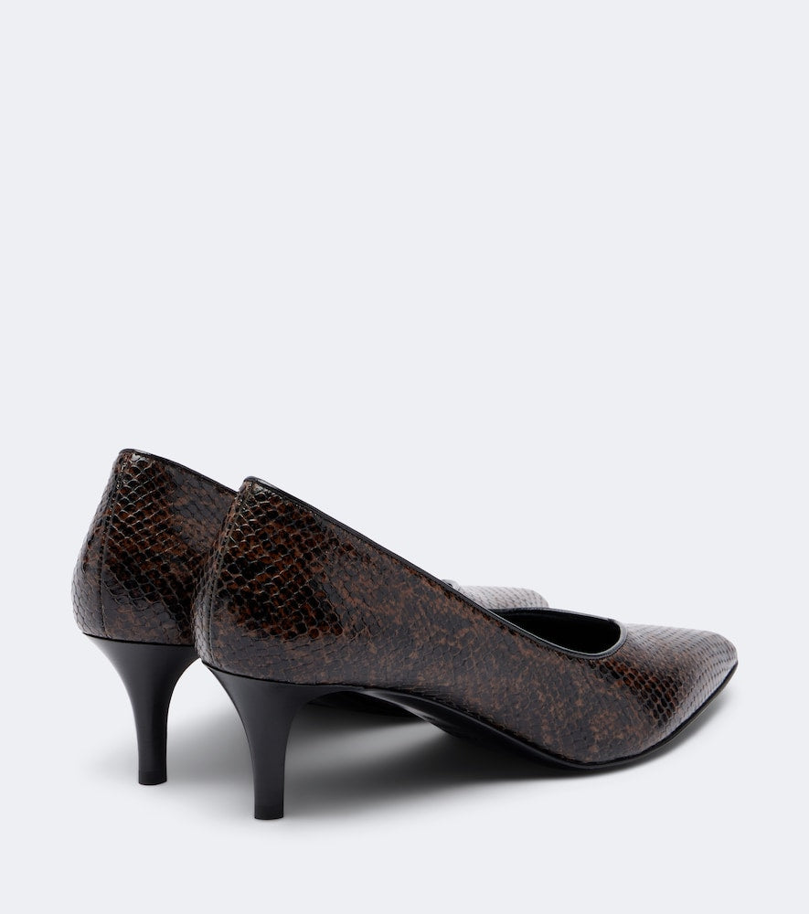 Brown Isabel Marant Pamely snake-effect leather pumps - Mid Heel Pumps