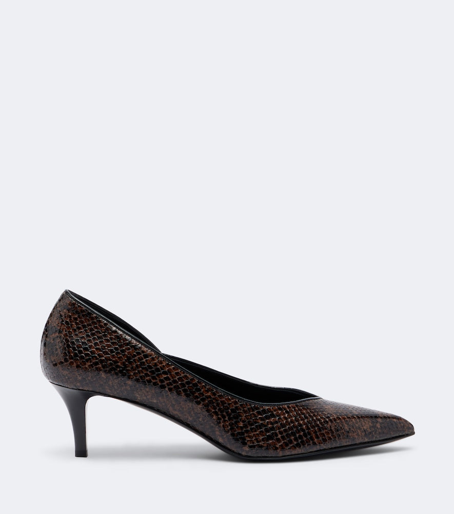 Brown Isabel Marant Pamely snake-effect leather pumps - Mid Heel Pumps