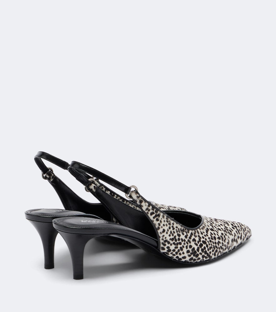White Isabel Marant Polyn calf hair slingback pumps - Mid Heel Pumps