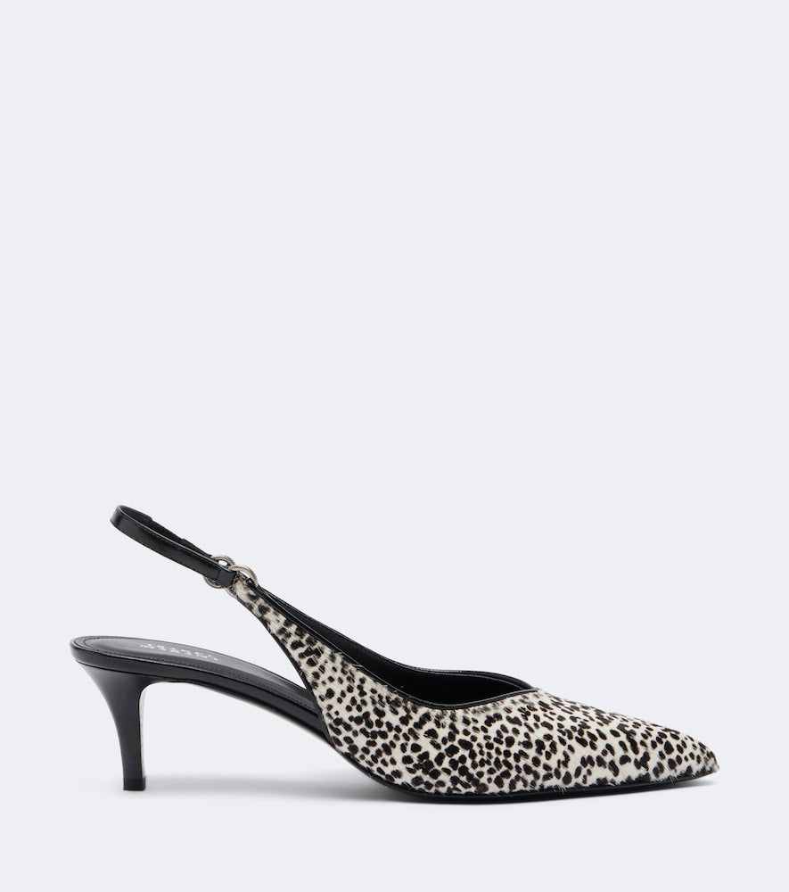 White Isabel Marant Polyn calf hair slingback pumps - Mid Heel Pumps