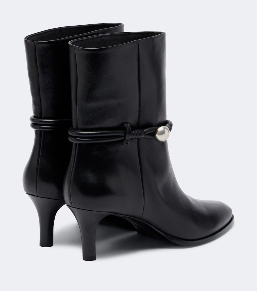 Isabel Marant Telsa embellished leather ankle boots in Black - Mid Heels