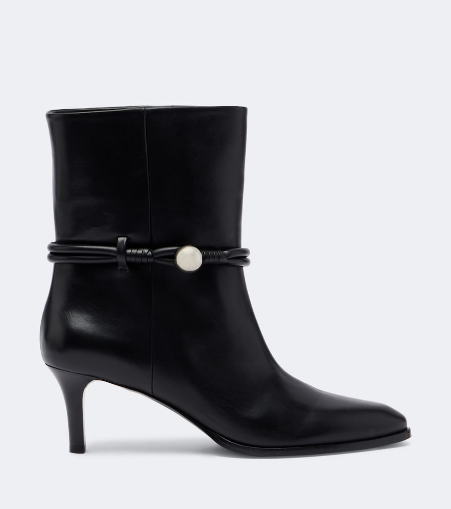 Isabel Marant Telsa embellished leather ankle boots in Black - Mid Heels