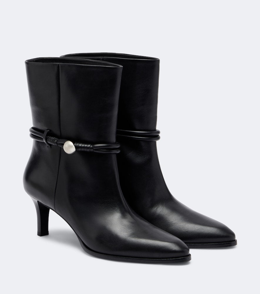 Isabel Marant Telsa embellished leather ankle boots in Black - Mid Heels