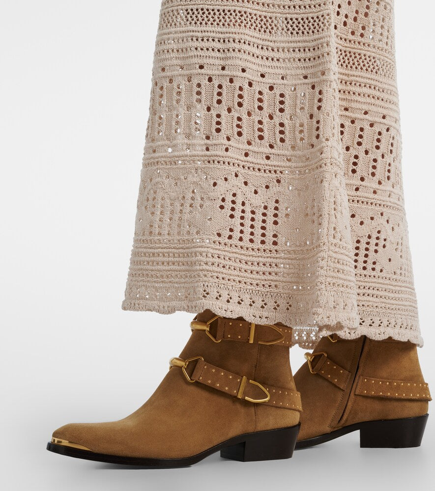 Isabel Marant Zalya suede ankle boots - Beige Flat Boots
