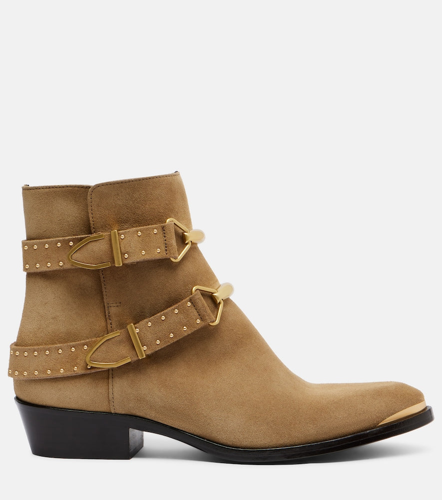 Isabel Marant Zalya suede ankle boots - Beige Flat Boots