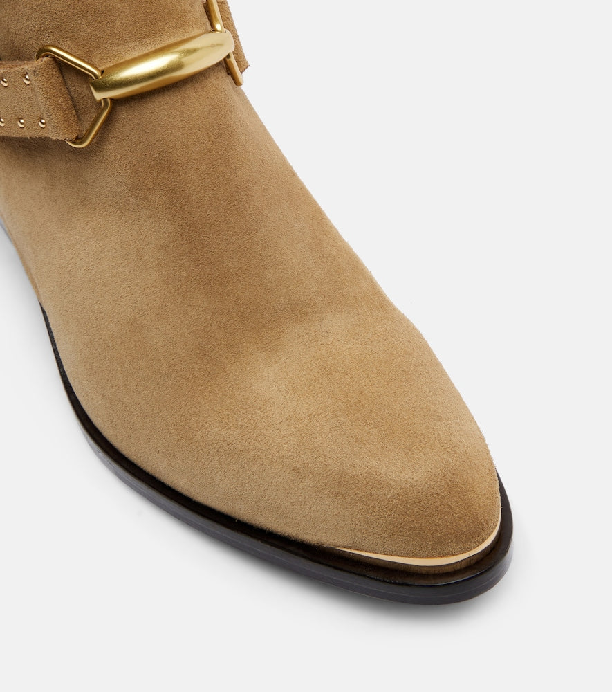 Isabel Marant Zalya suede ankle boots - Beige Flat Boots