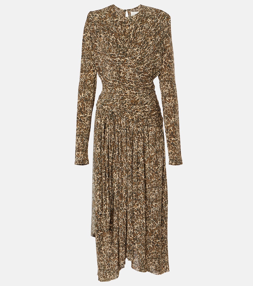 Isabel Marant Zeidi draped leopard-print maxi dress. Isabel Marant Zeidi 垂褶豹纹长裙
