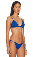 It's Now Cool The Frill Tri Bikini Top in Blue