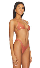 It's Now Cool The Luxe Triangle Bikini Top in Metallic Bronze