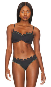 It's Now Cool The Shell Bandeau Bikini Top in Black