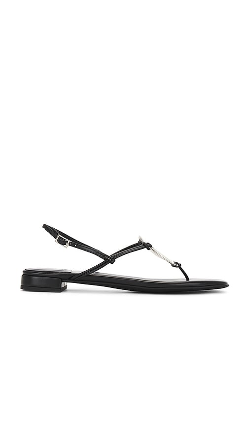 Jeffrey Campbell 1 Chance Sandal in Black | Black Matte & Silver Sling Back Flats for Women