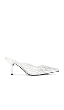 Jeffrey Campbell Copin Mule in Metallic Silver | Silver Pump Heels for Women