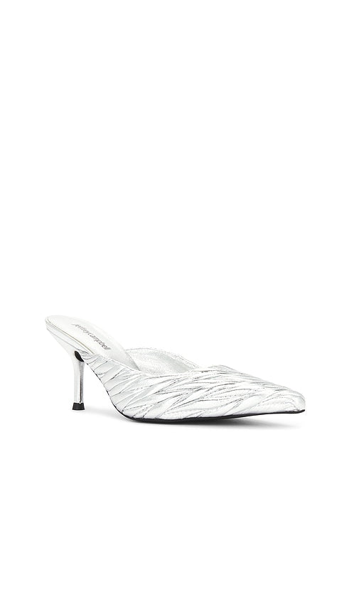 Jeffrey Campbell Copin Mule in Metallic Silver