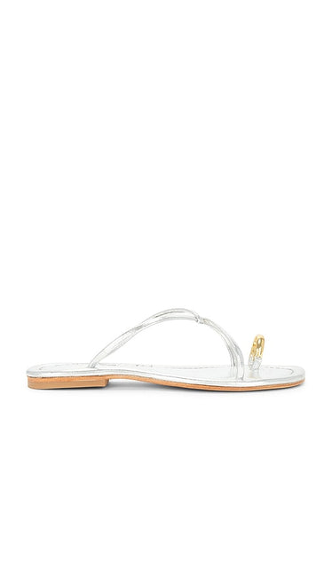 Jeffrey Campbell Pacifico Sandal in Metallic Silver | Silver Gold Slides for Women