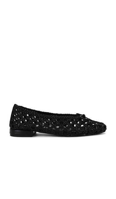 Jeffrey Campbell My Weave Flat in Black | Black Ballet Flats for Women
