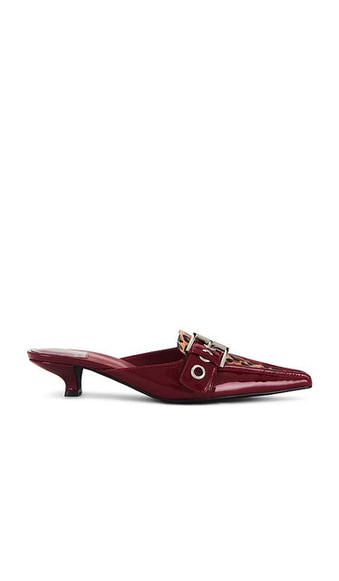 Jeffrey Campbell Prevail Pumps in Red | Red Cheetah Closed Toe Mules for Women