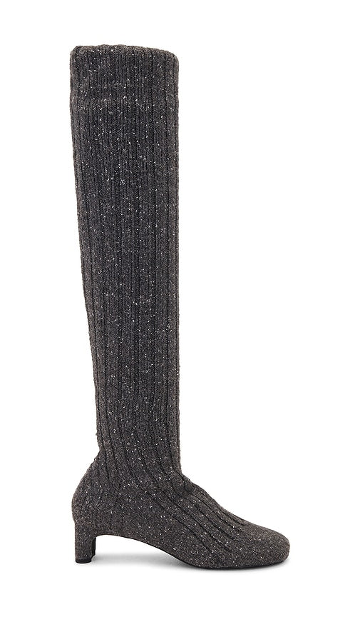 Jeffrey Campbell Knit Boot in Grey | Grey Thigh-High Boots for Women