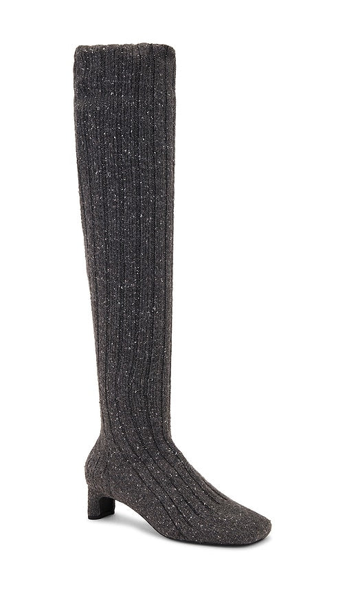 Jeffrey Campbell Knit Boot in Grey