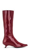 Jeffrey Campbell No-Space Boots in Red | Red Crinkle Pat Heeled Boots for Women