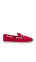 Jeffrey Campbell Boast Flat in Red | Red Suede White Loafers & Oxfords Flats for Women