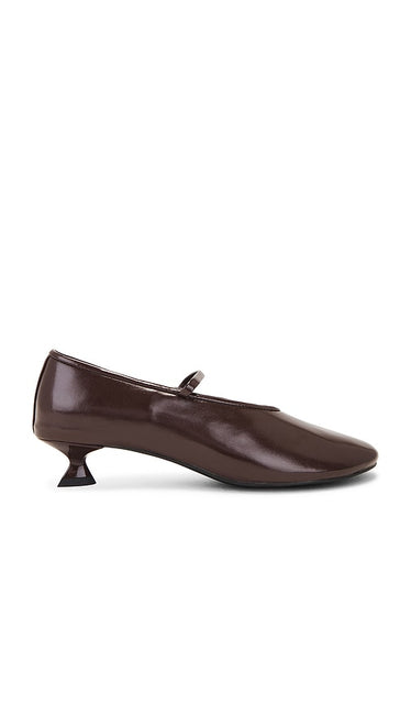 Jeffrey Campbell My-Dream Pump in Chocolate | Brown Shiny Mary Jane Heels for Women
